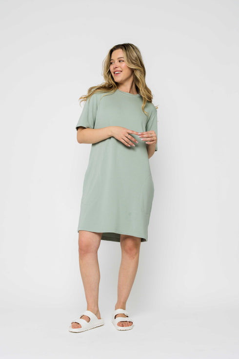Nell-Luxe Fleece Tee Dress
